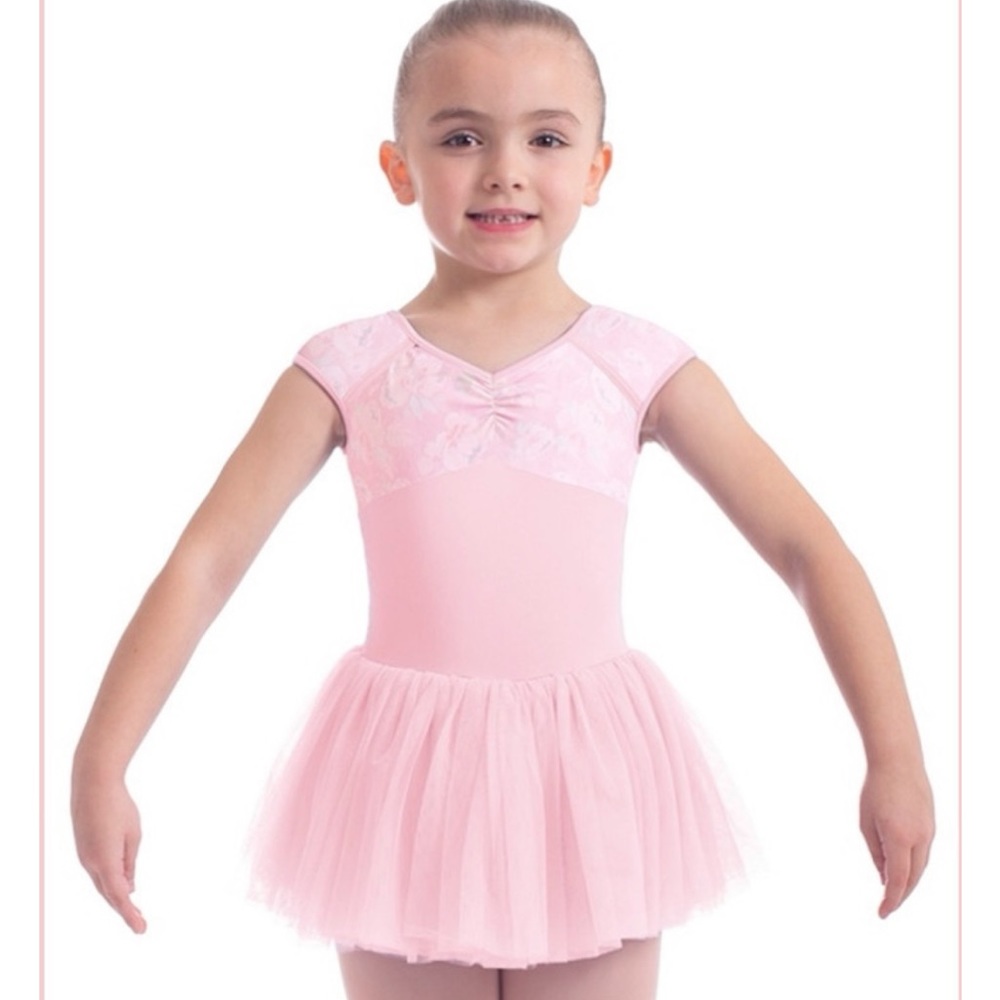 Mirella Printed Cap Sleeve Leotard w/Tutu - Size 4-6